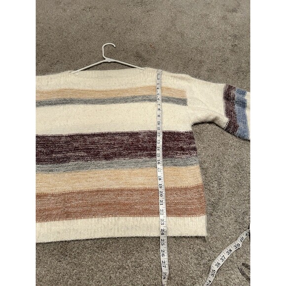 PINCH Hilda Cream Multi Striped Eyelash Knit Sweater Size Medium - Picture 2 of 8